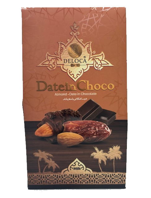 Datle v mléčné čokoládě plněné mandlí 250g