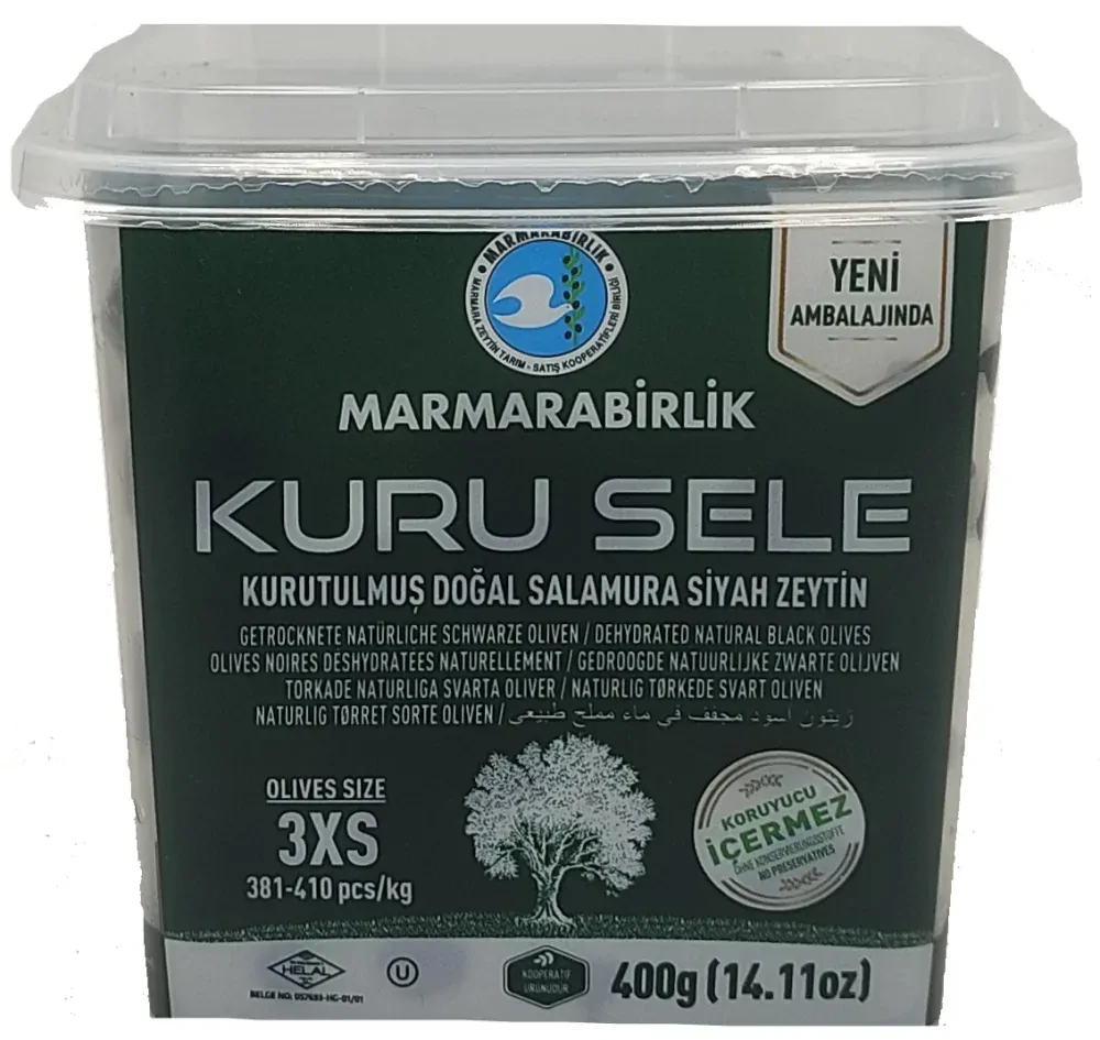 Marmarabirlik olivy černé sušené s peckou 400g (3XS)