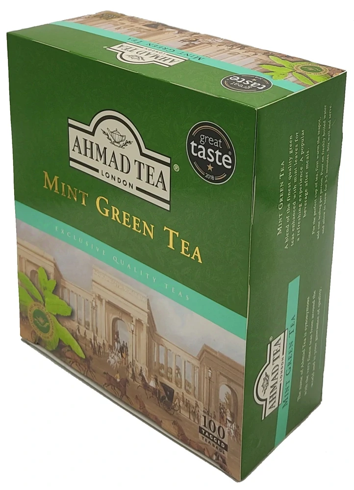 Ahmad tea zelený čaj s mátou 100 sáčků