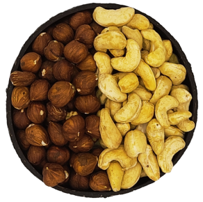 Kešu natural 1kg + lískové ořechy 1kg