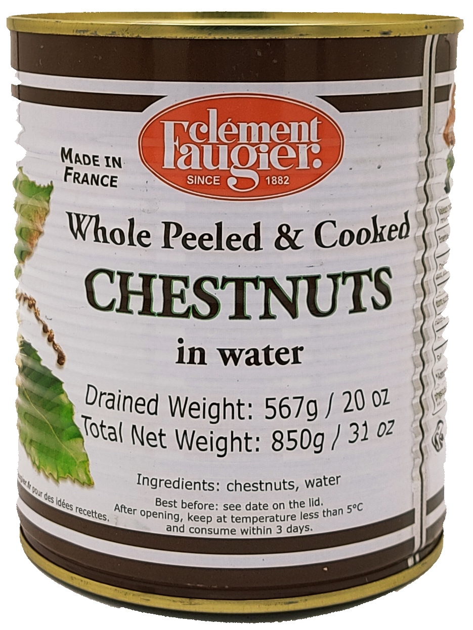 Clément Faugier kaštany celé, loupané, vařené, ve vodě 850g