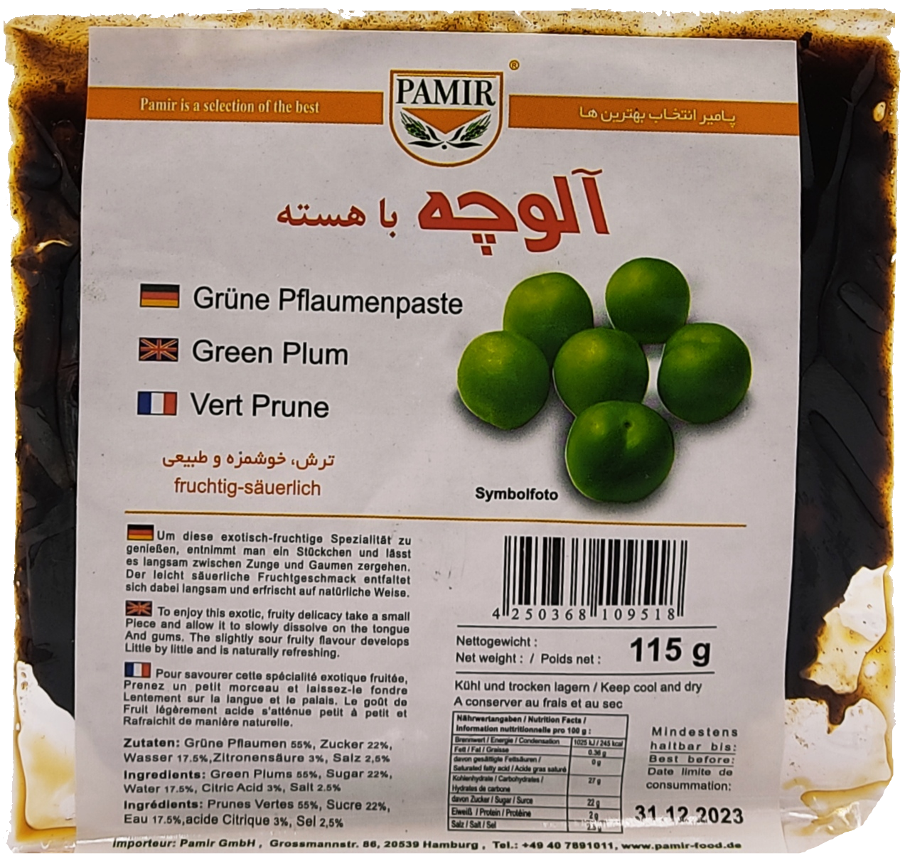 Pamir zelená švestka pasta 115g