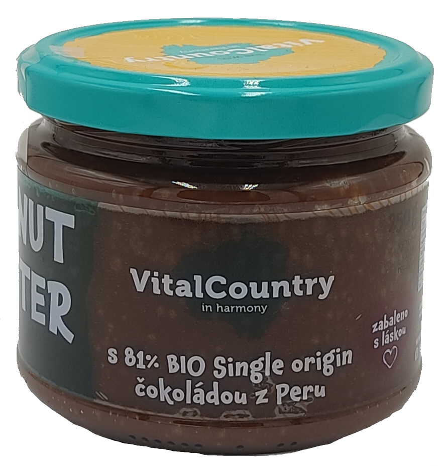 Arašídové máslo s 81% BIO čokoládou z Peru 250g