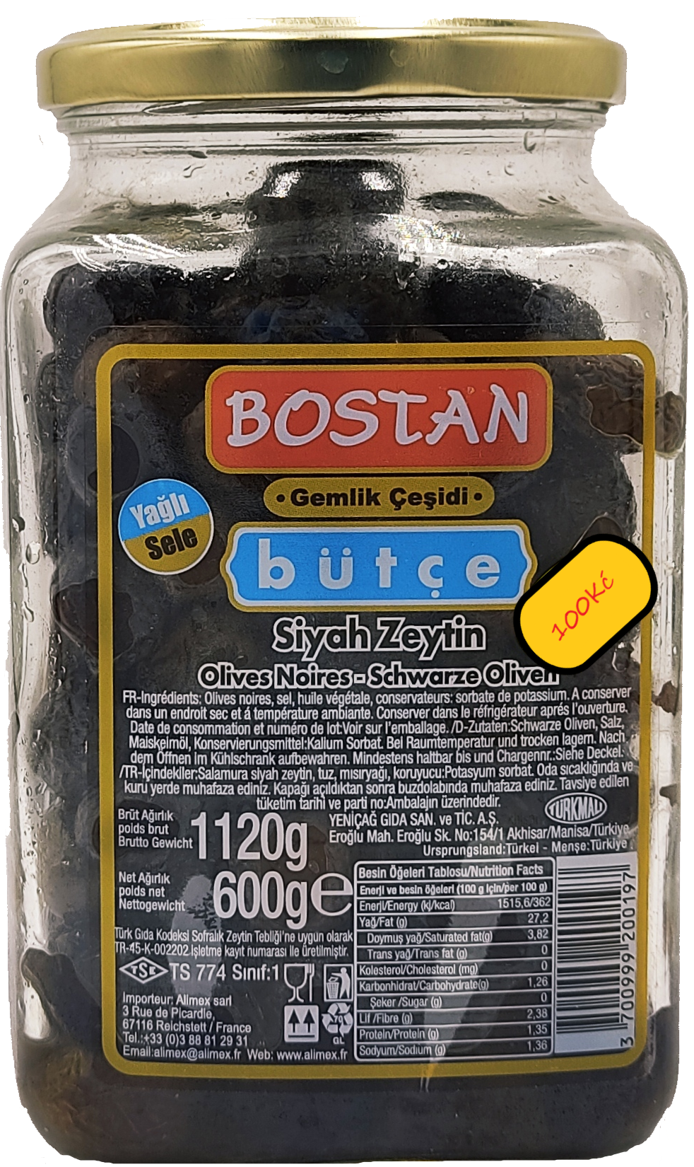 Bostan gemlik turecké olivy 600g
