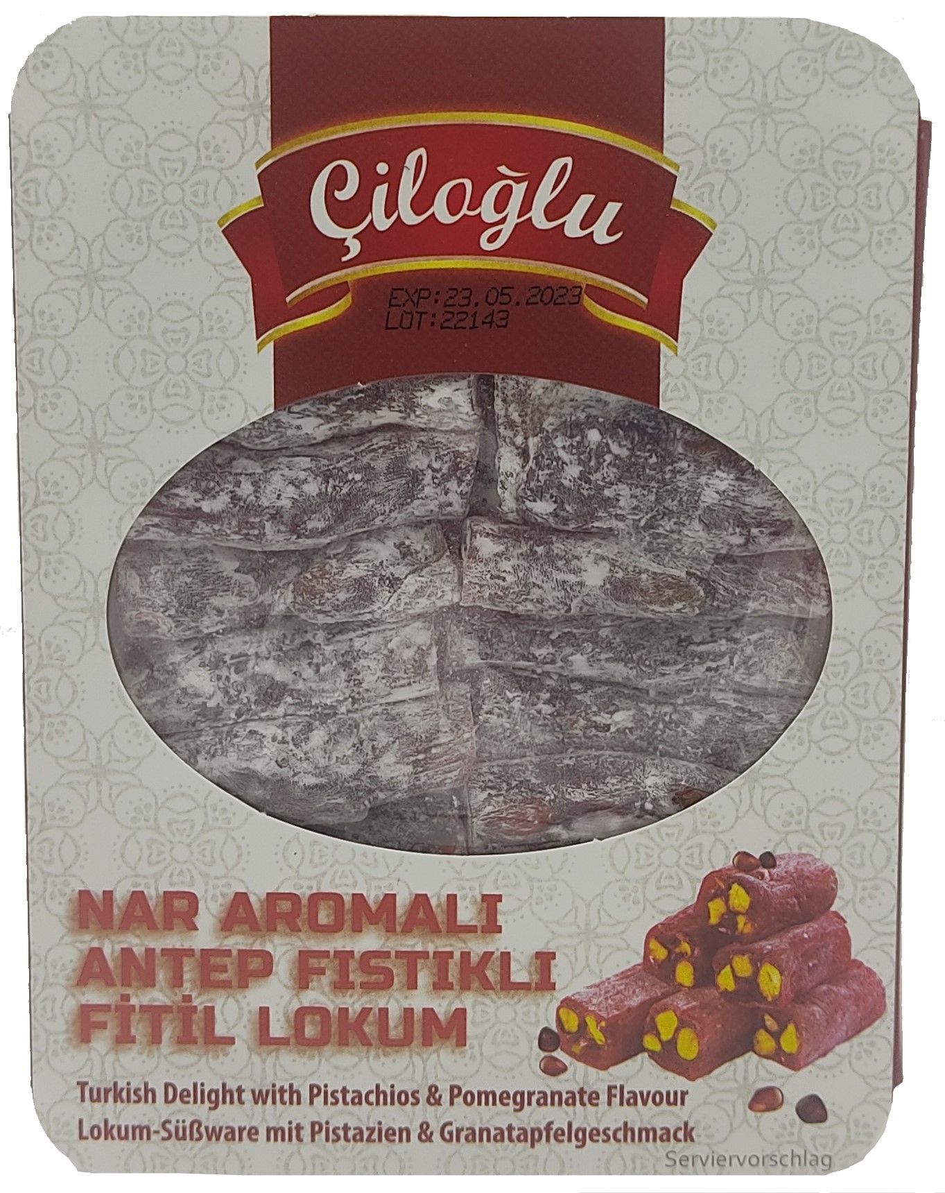 Ciloglu lokum pistácie a granátové jablko 300g