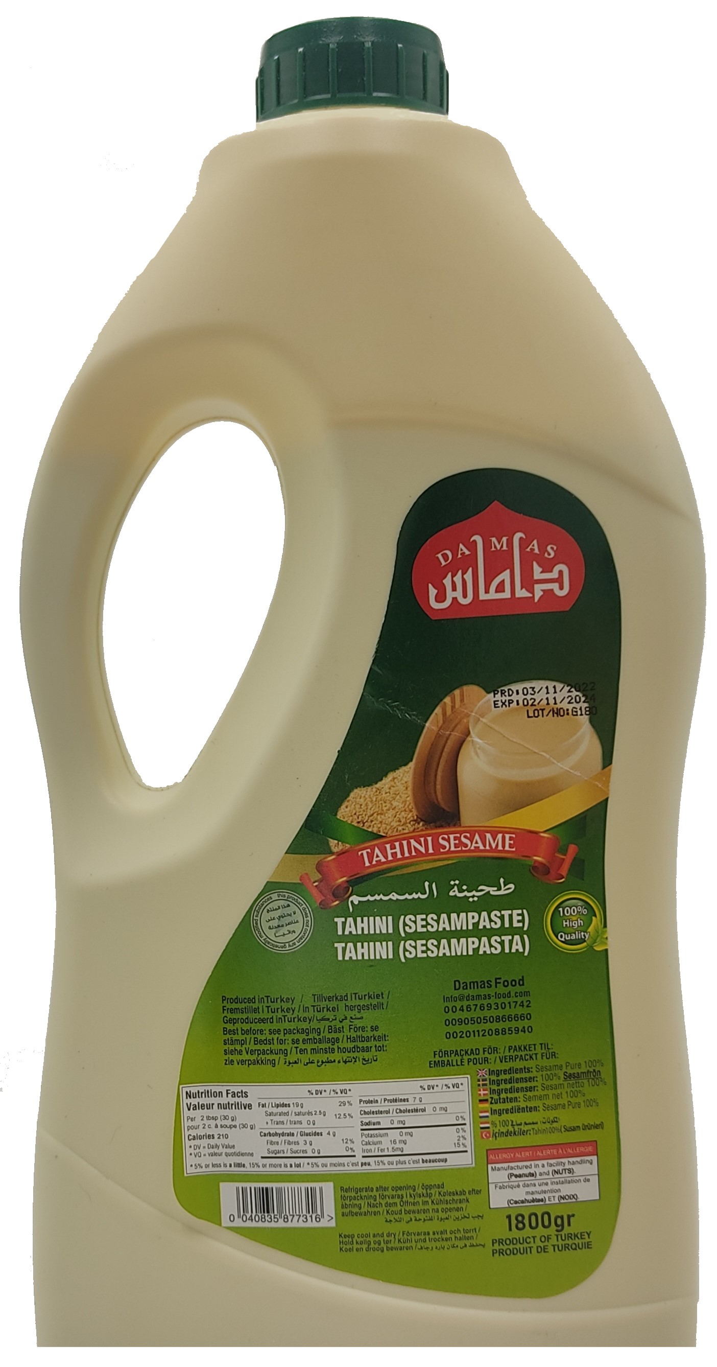 Damas tahini sezamová pasta 1800g