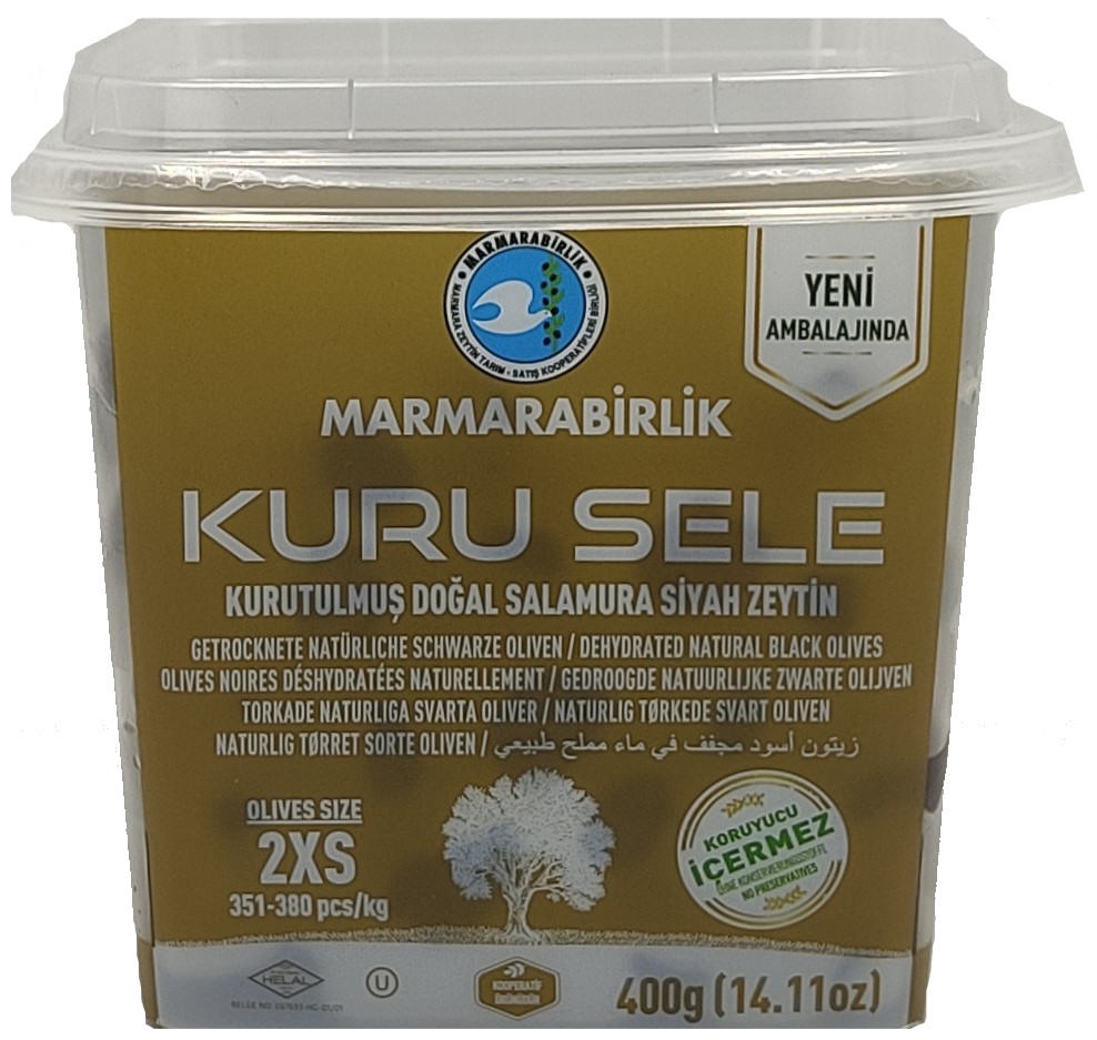 Marmarabirlik černé olivy s peckou 400g (2XS)