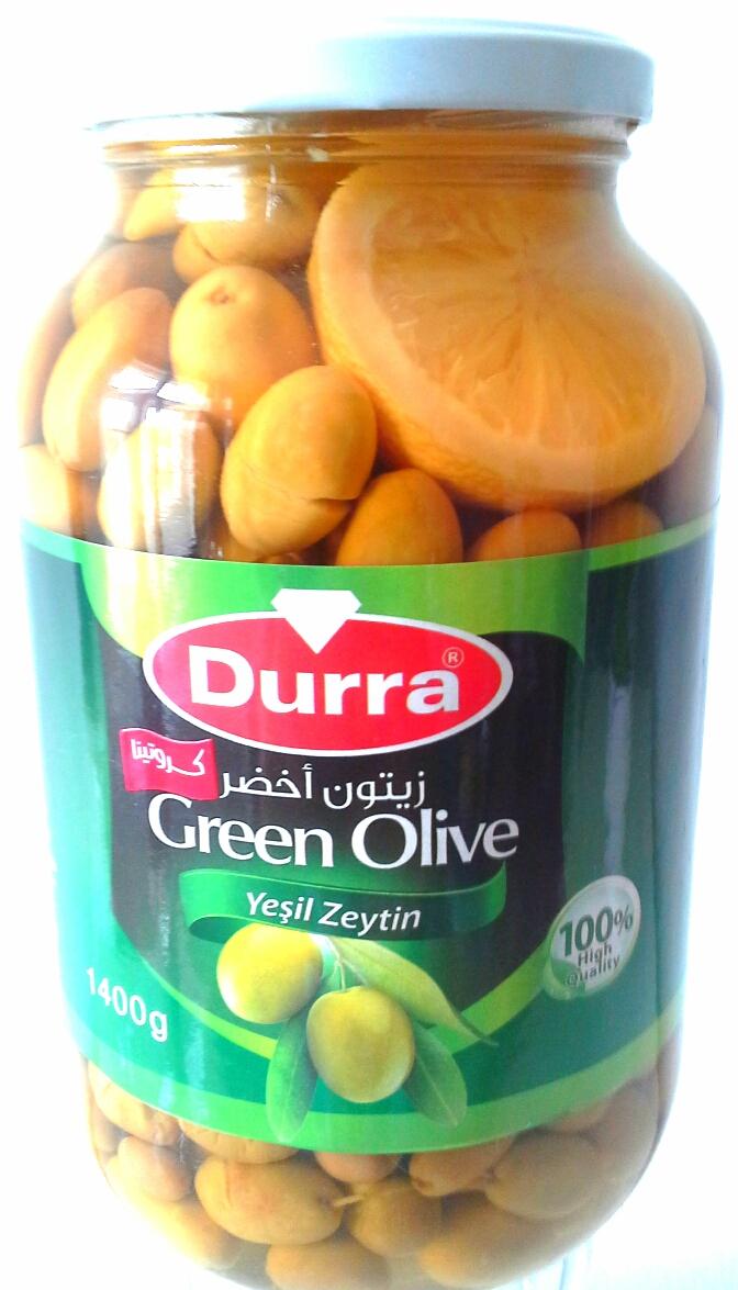Durra zeléné olivy s chilli a citronem 1400g