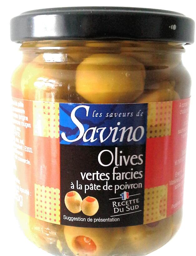 Savino zelené olivy plněné paprikovou pastou 200g