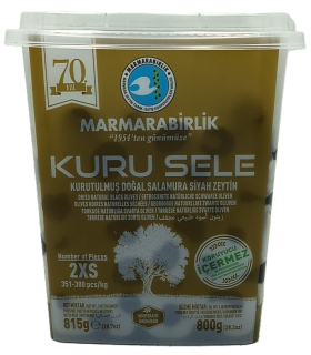 Marmarabirlik sušené černé olivy v solném nálevu 800g (2XS)