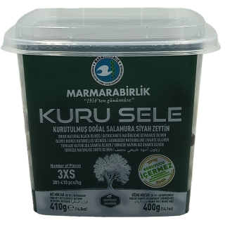 Marmarabirlik sušené černé olivy v solném nálevu 400g (3XS)